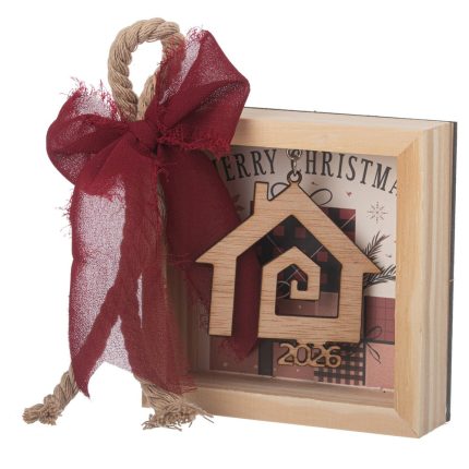 Χριστουγεννιάτικο Καδράκι με Σπιτάκι (10x10x3cm) | ΝΒ626