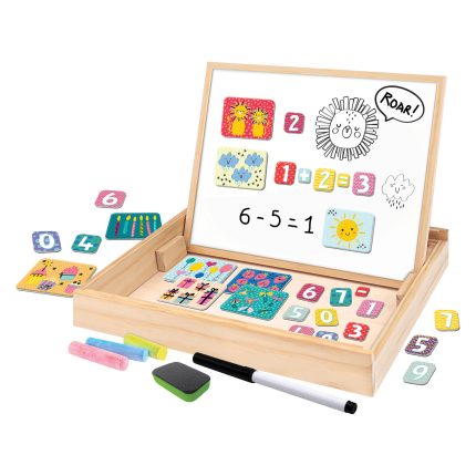 HappiHobbi Magnet Ξύλινος Μαγνητικός Επιτραπέζιος Πίνακας 2 Όψεων Με 35 Εκπαιδευτικούς Μαγνήτες 3+ - As Company