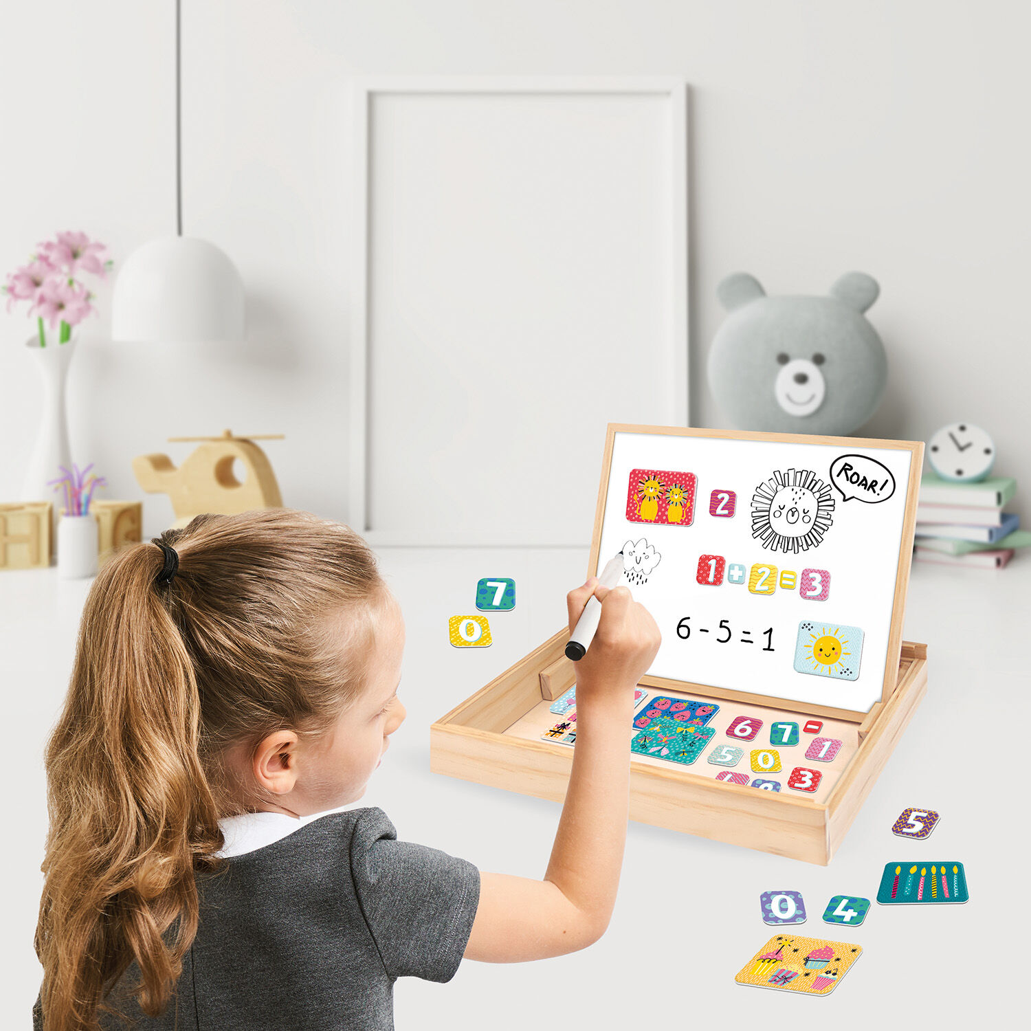 HappiHobbi Magnet Ξύλινος Μαγνητικός Επιτραπέζιος Πίνακας 2 Όψεων Με 35 Εκπαιδευτικούς Μαγνήτες 3+ - As Company HappiHobbi Magnet Ξύλινος Μαγνητικός Επιτραπέζιος Πίνακας 2 Όψεων Με 35 Εκπαιδευτικούς Μαγνήτες 3+ - As Company