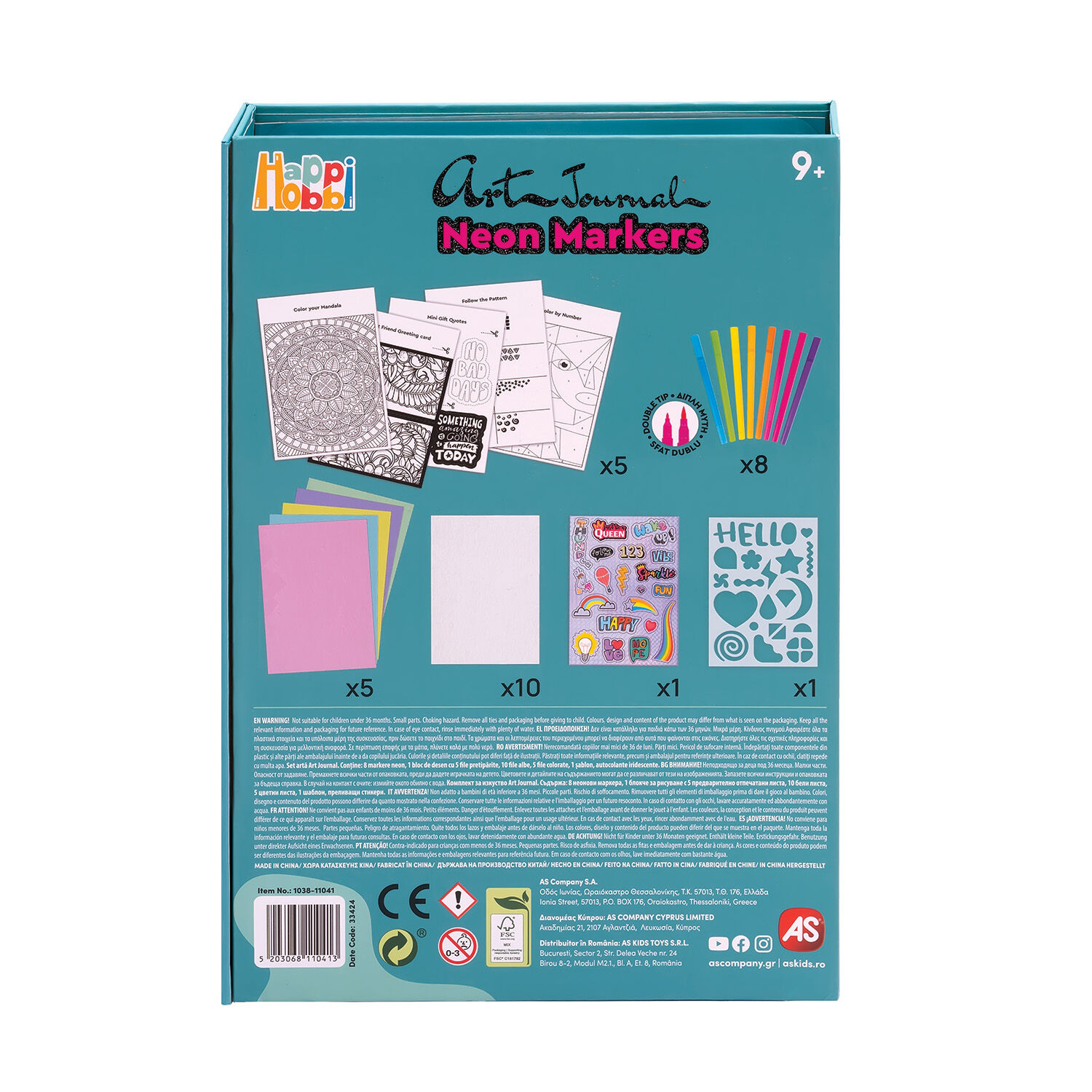 HappiHobbi Art Journal Neon Μαρκαδόροι 9+ - As Company HappiHobbi Art Journal Neon Μαρκαδόροι 9+ - As Company