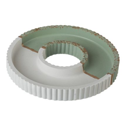 Διακοσμητικος Στρόγγυλος Χριστουγεννιάτικος Δίσκος Πράσινο - Λευκό (17x2εκ) | Κ895