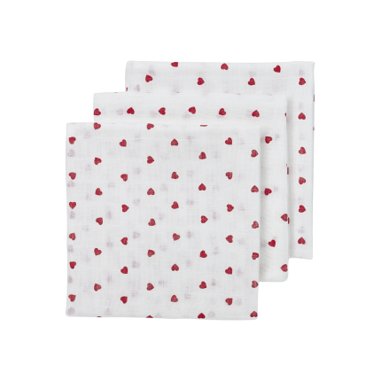 Σετ 3 Απορροφητικές Λαβέτες-Μουσελίνες Sweet Heart – (30x30cm) - Meyco