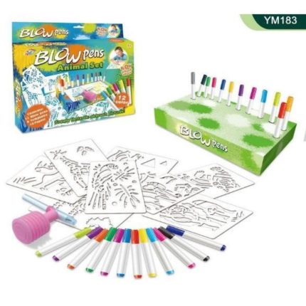 Μαρκαδόροι Spray Ζωγραφικής Blow Pens με Πλακέτες Σχεδίων Ζωάκια 3+ (36cm x 22cm) | YM183 Martin Toys