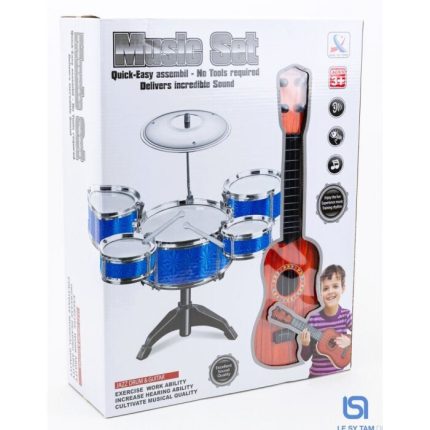 Παιδικά Ντραμς 5 τεμαχίων με Κιθάρα 333-008B (49x38cm) 3+ - Martin Toys