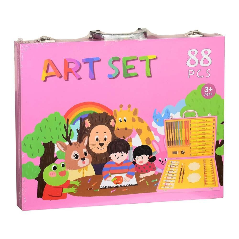 Σετ Ζωγραφικής Ξύλινο Βαλιτσάκι με Αξεσουάρ Ζωγραφικής 88τμχ 3+ (34cm x 27cm) | KH-88 Martin Toys