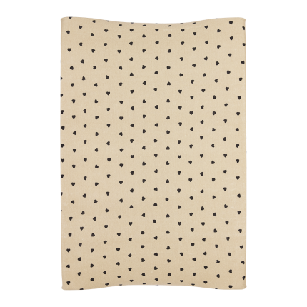 100% Βαμβακερό Κάλυμμα Αλλαξιέρας Sweet Heart Soft Sand/Black (50x70cm) - Meyco