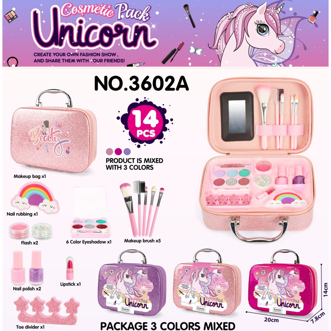 Βαλιτσάκι Ομορφιάς Μεταλλικό Unicorn Τυχαία Απόχρωση 14τμχ 3602Α (20cm x 14cm) 5+ - Martin Toys Βαλιτσάκι Ομορφιάς Μεταλλικό Unicorn Τυχαία Απόχρωση 14τμχ 3602Α (20cm x 14cm) 5+ - Martin Toys