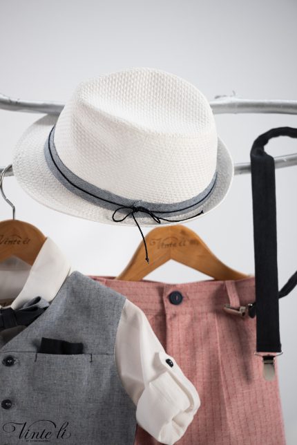 Βαπτιστικό Κοστουμάκι Κεραμιδί - Γκρί για αγόρι 5007, Vinteli