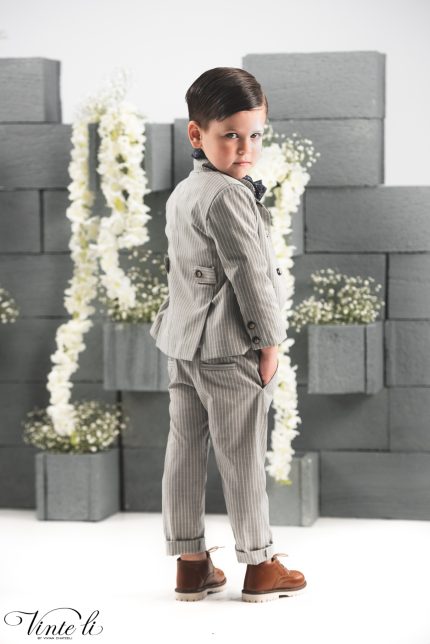 Βαπτιστικό Κοστουμάκι Γκρί για αγόρι 5009, Vinteli
