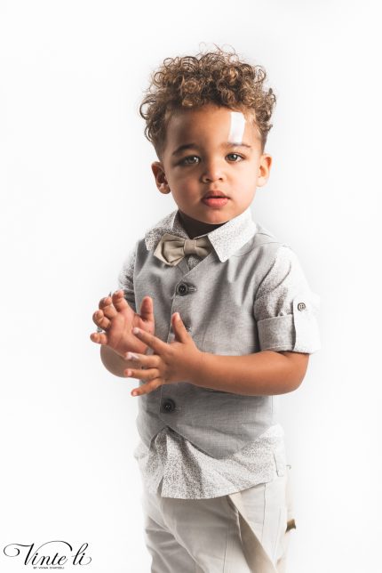 Βαπτιστικό Κοστουμάκι Γκρί για αγόρι 5016, Vinteli