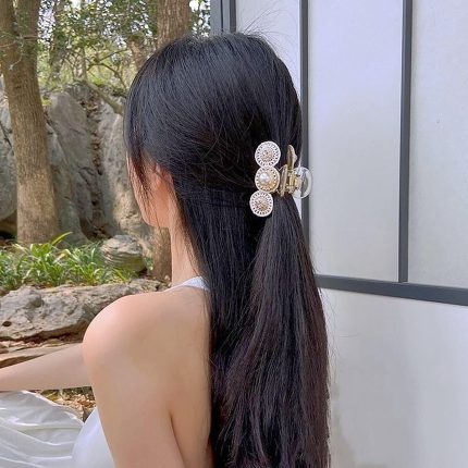 Κλαμεράκι Jumana με Στρας και Πέρλες (7x3cm) | AC10