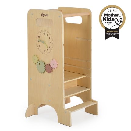 Moni Toys Ξύλινος Πύργος Εκμάθησης 4 σε 1 Big Ben Montessori 3801005602278