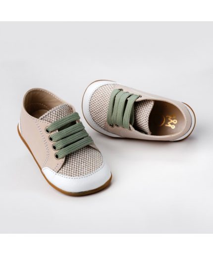 Παπούτσι Βαπτιστικό Πρώτα Βήματα Α310Ε Εκρού - Μέντα | Everkid