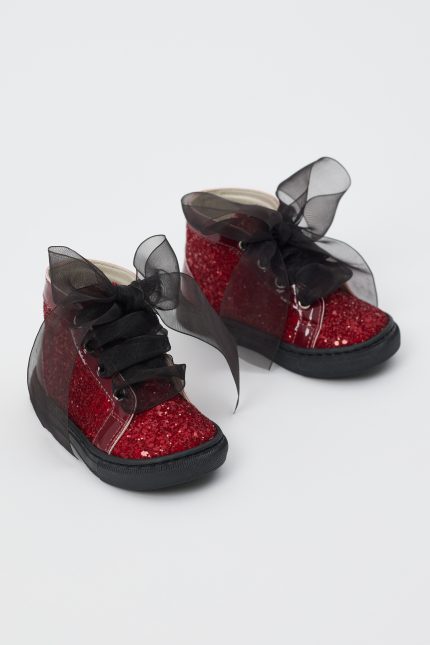 Χειροποίητη Μποτάκι Περπατήματος για Κορίτσι Κόκκινο Γκλίτερ EV204K | Everkid