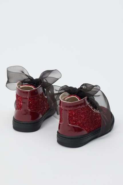 Χειροποίητη Μποτάκι Περπατήματος για Κορίτσι Κόκκινο Γκλίτερ EV204K | Everkid