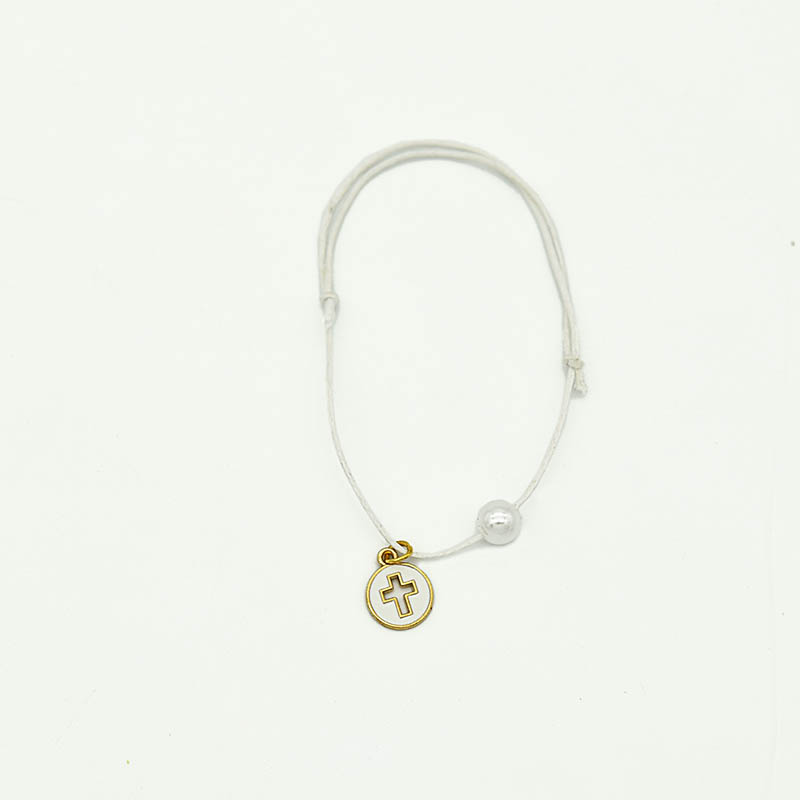 Μαρτυρικό Βραχιόλι Λευκό με Σταυρό Χρυσό (50τμχ) | WIT1210/50/30302 Kaliso Μαρτυρικό Βραχιόλι Λευκό με Σταυρό Χρυσό (50τμχ) | WIT1210/50/30302 Kaliso