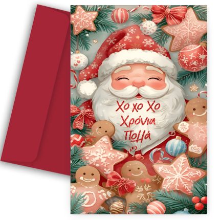 Ευχετήρια Χριστουγεννιάτικη Κάρτα Άγιος Βασίλης (17,5 x 10 εκ) | VC1702