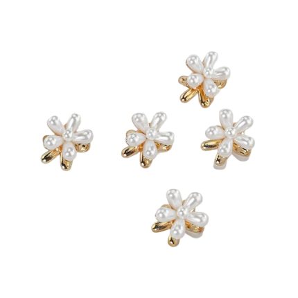 Κλαμεράκια σε Σχήμα Λουλουδιού Alora 5τμχ (2x2cm) | AC02