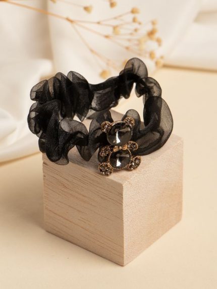 Scrunchie Mr Teddy Μαύρο | AC350