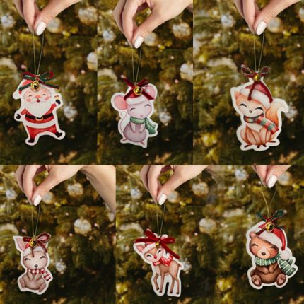 Χριστουγεννιάτικο Κουτί με 6 Στολίδια Ζωάκια | KM01