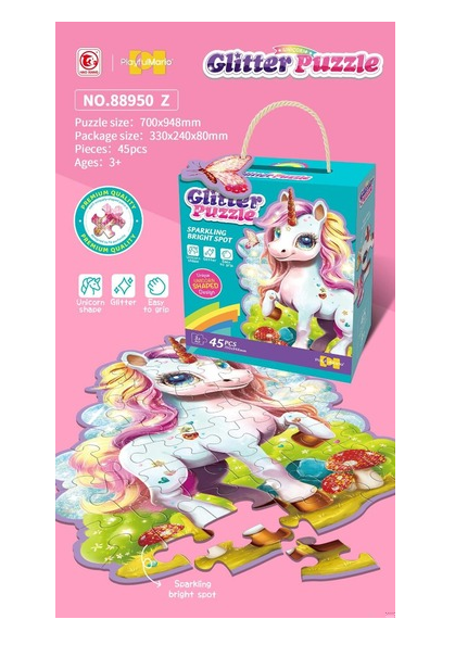 Puzzle Μονόκερος Glitter Unicorn 45τμχ (95cm X 70cm) 3+ | 88950Ζ Martin Toys
