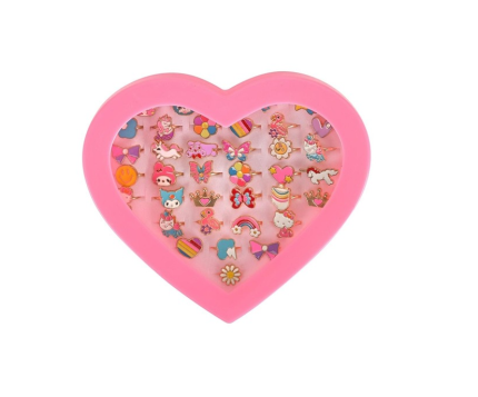 Mεταλλικά Δαχτυλίδια 36τμχ σε Θήκη Καρδιά R2 (21cm x 26cm) 5+ - Martin Toys