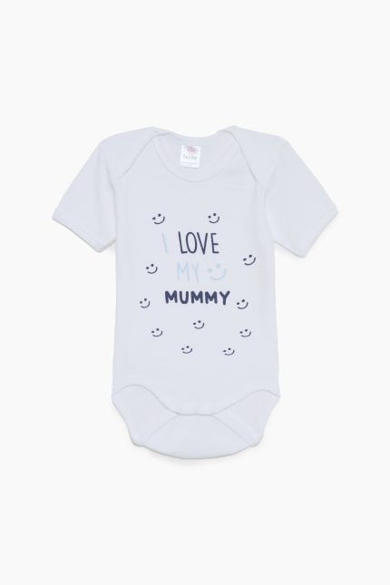 Βρεφικά Εσώρουχα Κορμάκια για Αγόρι 6τμχ Φαγάνα Λευκό-Σιέλ, Κοντό Μανίκι, Βαμβακερά 100% - Pretty Baby