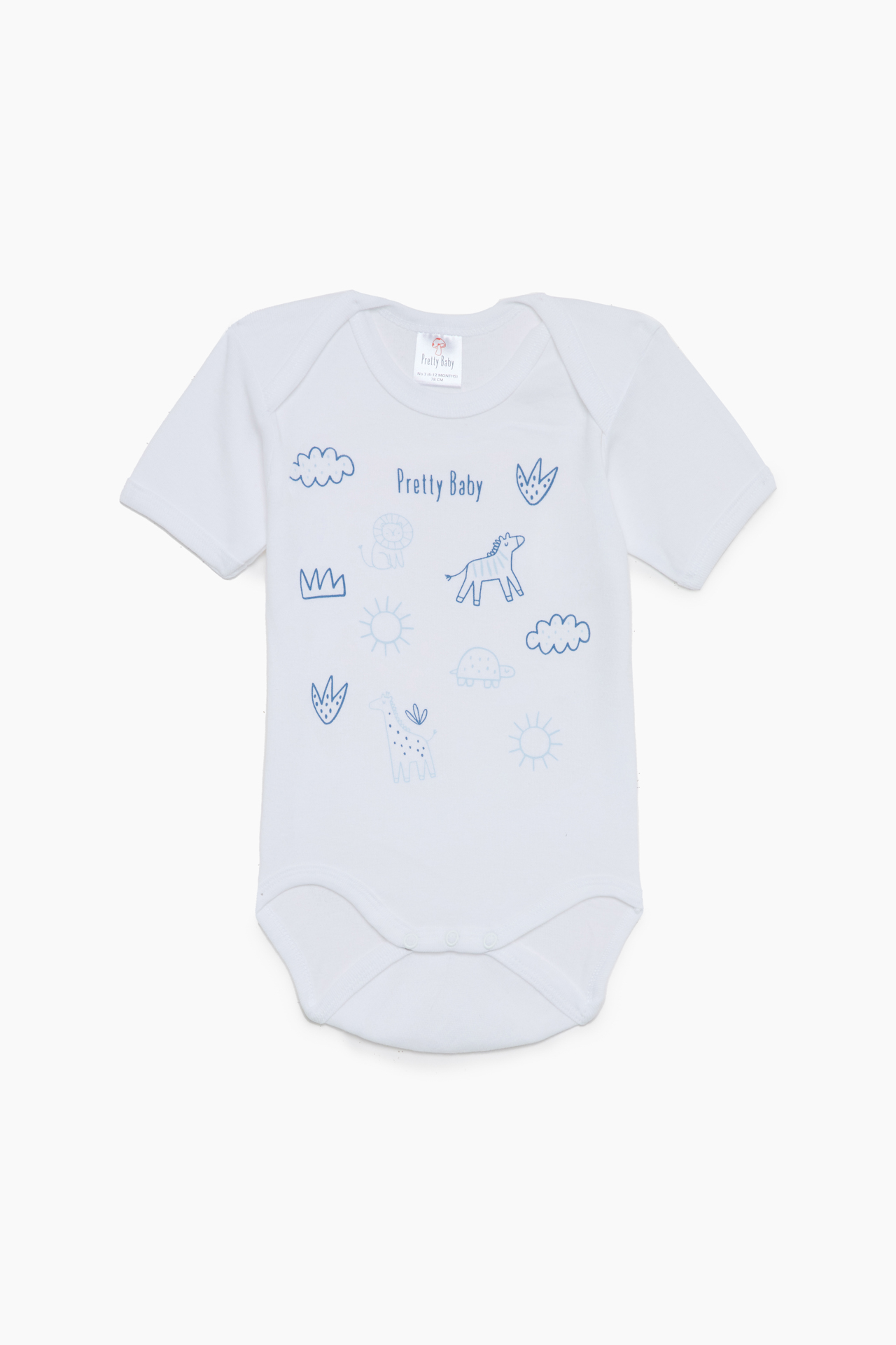 Βρεφικά Εσώρουχα Κορμάκια για Αγόρι 6τμχ Φαγάνα Λευκό-Σιέλ, Κοντό Μανίκι, Βαμβακερά 100% - Pretty Baby Βρεφικά Εσώρουχα Κορμάκια για Αγόρι 6τμχ Φαγάνα Λευκό-Σιέλ, Κοντό Μανίκι, Βαμβακερά 100% - Pretty Baby