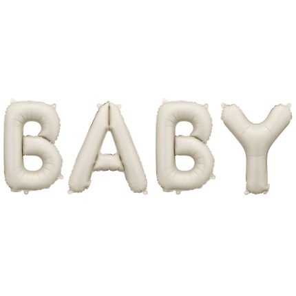 55″ Μπαλόνι φράση ‘Baby’ – Μπεζ (140x43εκ) | FB277T-013