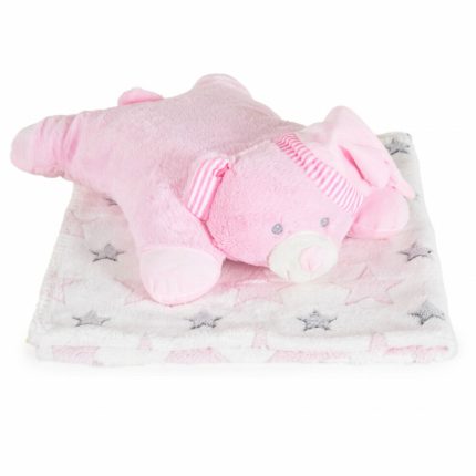 Bρεφική Κουβέρτα (90x75cm) Sleepy Bear Pink 3800146271633 - Cangaroo