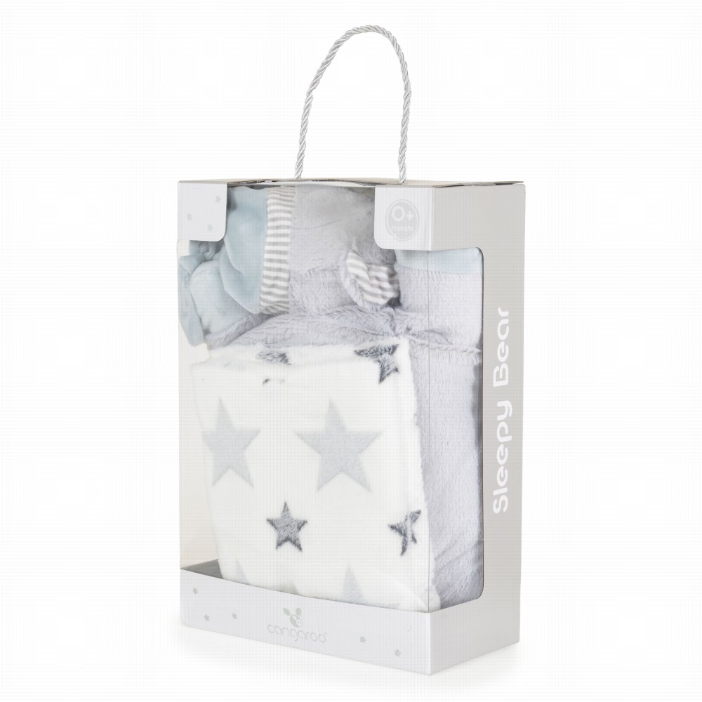 Bρεφική Κουβέρτα (90x75cm) Sleepy Bear Grey 3800146271640 - Cangaroo Bρεφική Κουβέρτα (90x75cm) Sleepy Bear Grey 3800146271640 - Cangaroo