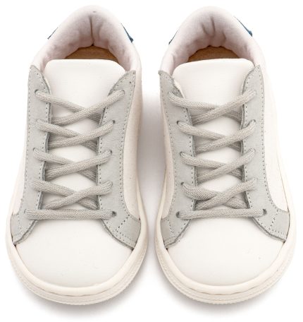 Babywalker Βαπτιστικό Παπουτσάκι Περπατήματος Δετό Τρίχρωμο Σνίκερ Λευκό Πάγου-Γκρι-Μπλε BS3039