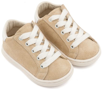 Babywalker Βαπτιστικό Παπουτσάκι Περπατήματος για Αγόρι Δετά Σνίκερς Μπεζ BS3092