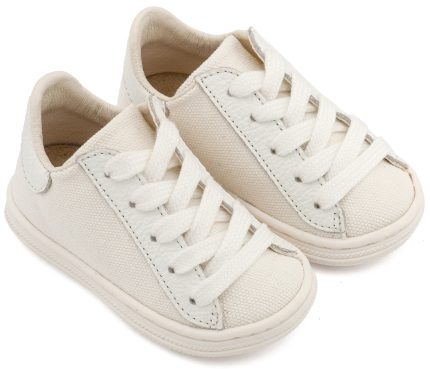 Babywalker Βαπτιστικό Παπουτσάκι Περπατήματος για Αγόρι Δετά Ημίμποτα Λευκό BS3093