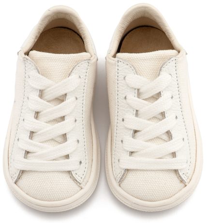 Babywalker Βαπτιστικό Παπουτσάκι Περπατήματος για Αγόρι Δετά Ημίμποτα Λευκό BS3093