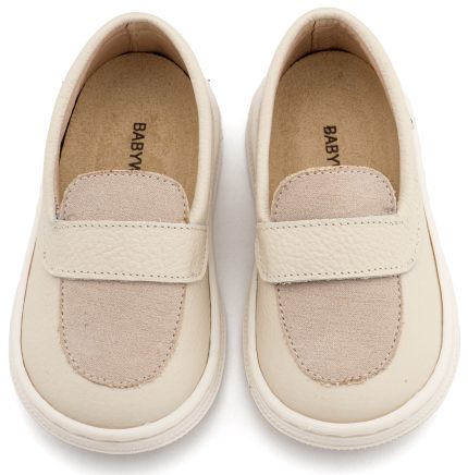 Babywalker Βαπτιστικό Παπουτσάκι Περπατήματος για Αγόρι Loafers Εκρού BS3094