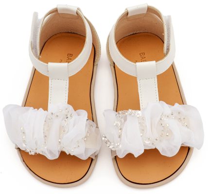 Babywalker Βαπτιστικό Πέδιλο Περπατήματος για Κορίτσι με Διακοσμητικό Οργάντζας BS3601 Λευκό