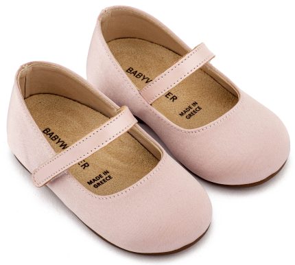 Babywalker Βαπτιστικό Παπουτσάκι Περπατήματος για Κορίτσι Γοβάκι Μονή Μπαρέτα BS3603 Ροζ Αντικέ