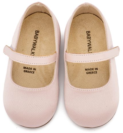 Babywalker Βαπτιστικό Παπουτσάκι Περπατήματος για Κορίτσι Γοβάκι Μονή Μπαρέτα BS3603 Ροζ Αντικέ