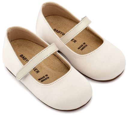 Babywalker Βαπτιστικό Παπουτσάκι Περπατήματος για Κορίτσι Γοβάκι Μονή Μπαρέτα BS3603 Εκρού