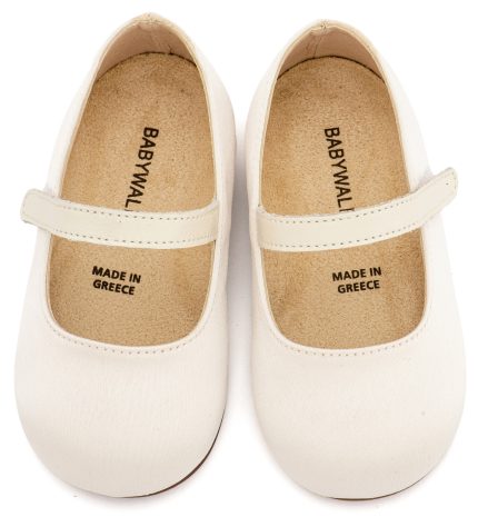 Babywalker Βαπτιστικό Παπουτσάκι Περπατήματος για Κορίτσι Γοβάκι Μονή Μπαρέτα BS3603 Εκρού