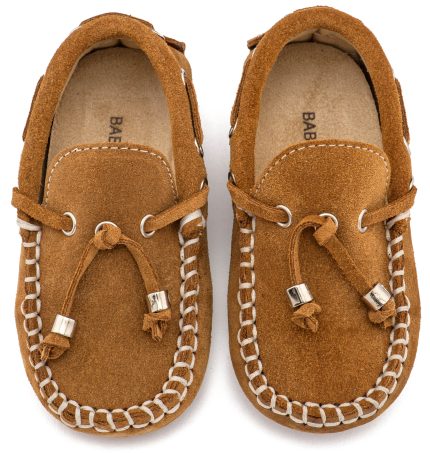 Babywalker Βαπτιστικό Παπουτσάκι Περπατήματος για Αγόρι Καστόρινο Δετό Μοκασίνι Ταμπά BW4139