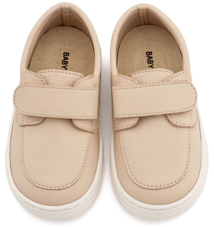 Babywalker Βαπτιστικό Παπούτσι Περπατήματος Δερμάτινο Μοκασίνι Μπεζ BW4310