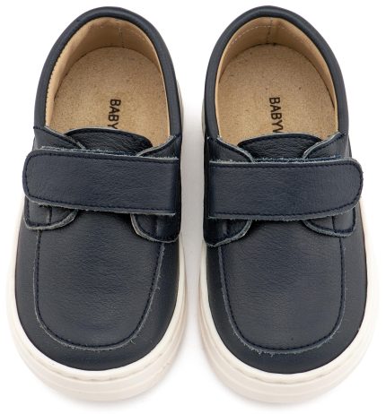 Babywalker Βαπτιστικό Παπούτσι Περπατήματος Δερμάτινο Μοκασίνι Μπλε BW4310