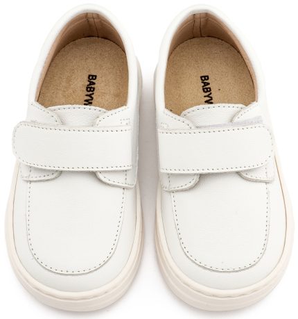 Babywalker Βαπτιστικό Παπούτσι Περπατήματος Δερμάτινο Μοκασίνι Λευκό BW4310