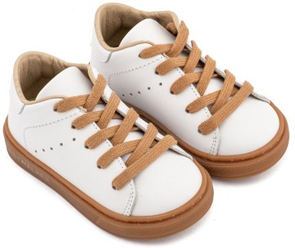 Babywalker Βαπτιστικό Παπούτσι Περπατήματος Δετό Δερμάτινο Sneaker Λευκό BW4312