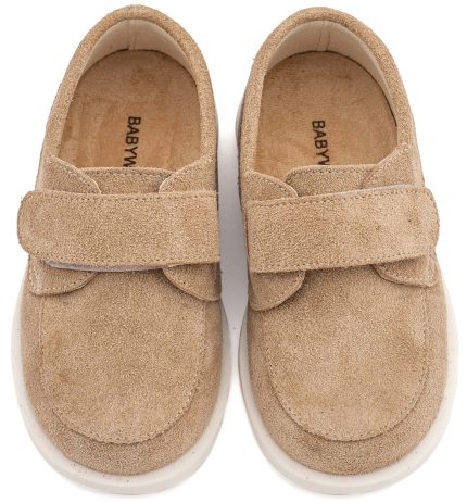 Babywalker Βαπτιστικό Παπούτσι Καστόρινο Μοκασίνι Μπεζ BW4314