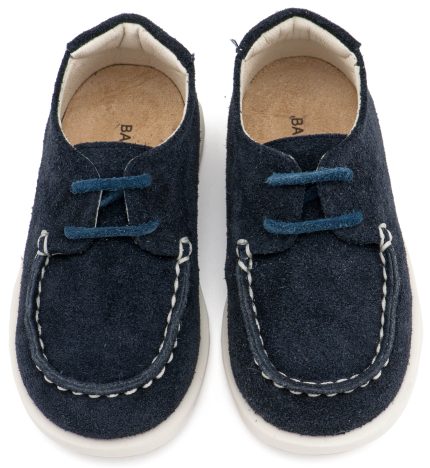 Babywalker Βαπτιστικό Παπούτσι Καστόρινο Δετό Μοκασίνι Μπλε BW4315
