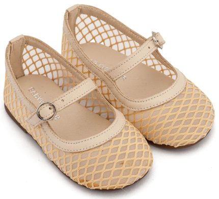 Babywalker Βαπτιστικό Παπουτσάκι Περπατήματος Γοβάκι Μονή Μπαρέτα με Δίχτυ BW4881 Μπεζ
