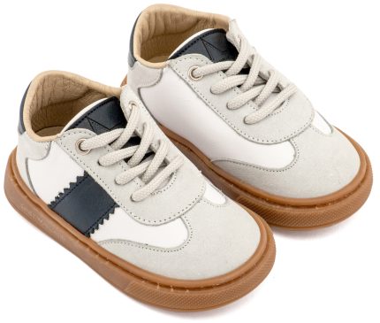 Babywalker Βαπτιστικό Παπούτσι για Αγόρι Δίχρωμο Δετό Sneaker Λευκό Μπλε EXC5309